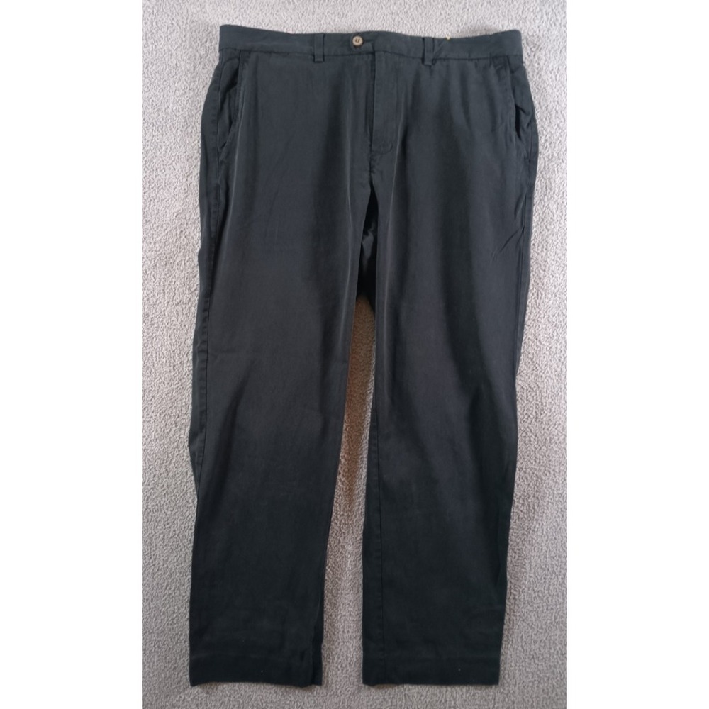 Tommy Bahama Mens 36x32 Silk Pants Black Flat Front Resort Casual